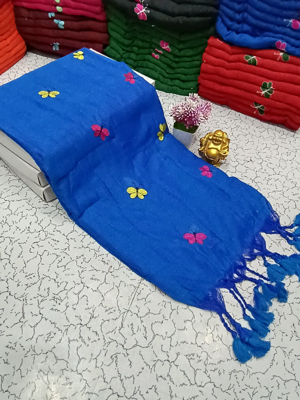 Khadi Butterfly Embroidery Sarees Khadi Butterfly Embroidery Sarees